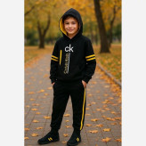 ست هودی و شلوار پارچه زهره داخل کرک تک رنگ سایز ۷تا۱۲سال